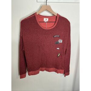 Sundry Marl-Knit Pull Over Sweater | Red in Size 1